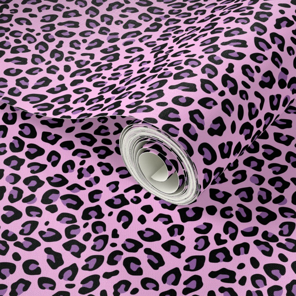 Small Purple Pink Leopard Print Wallpaper purple and black wallpaper
