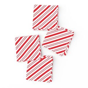 Small Classic Red Diagonal Christmas Candy Stripes Design Collection Interior Collection christmas white napkins design