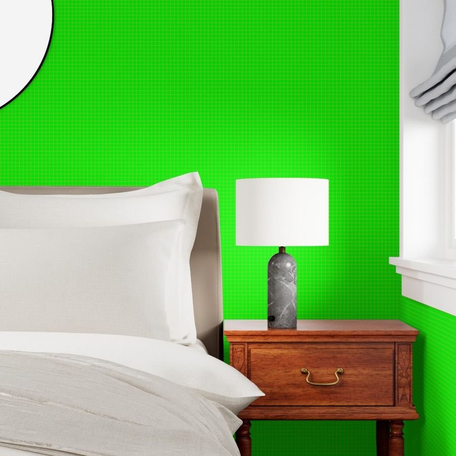 Yellow on Green on Lemon and Lime Grid 1/2 inch Wallpaper bright wallpaper