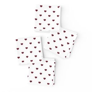 Mini Wine Color Valentines Polkadot Love Hearts on White Background Home Decor Collection Interior Collection wine white napkins design