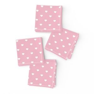 Mini White Valentines Polkadot Love Hearts on Cotton Candy Background Home Styling Collection Design Collection love heart napkins design