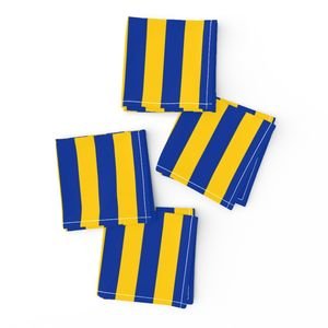 School Colors Vertical One Inch Stripe Blue and Gold Mairemont HS Interior Collection Home Styling Collection blue striped napkins design