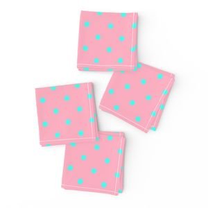 Small Polka Dots in South Beach Aqua Blue on Palm Beach Pink Interior Collection Home Decor Collection island dots napkins design