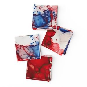 Red White and Blue Alcohol Ink American Patriotic Flag Colors Alcohol Ink Design Collection Home Styling Collection ink swirls napkins design