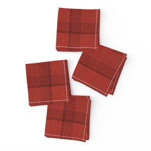 Red Vermillion Vintage Christmas Tartan Plaid Interior Collection Interior Collection red vermillion napkins design
