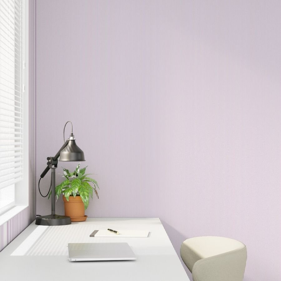 Soft Lilac Pinstripe in an English Country Garden Wallpaper soft lilac wallpaper