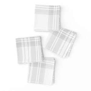 Cloud Grey Pale Airy Large Traditional Tartan Plaid Pattern Home Styling Collection Design Collection cloud napkins design