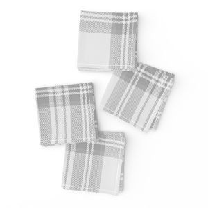 Ash Grey Cool Large Traditional Tartan Plaid Pattern Home Styling Collection Design Collection baby napkins design