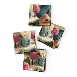 Whimsical Crocheted Christmas Candy Land Village Home Styling Collection Home Decor Collection crochet napkins design