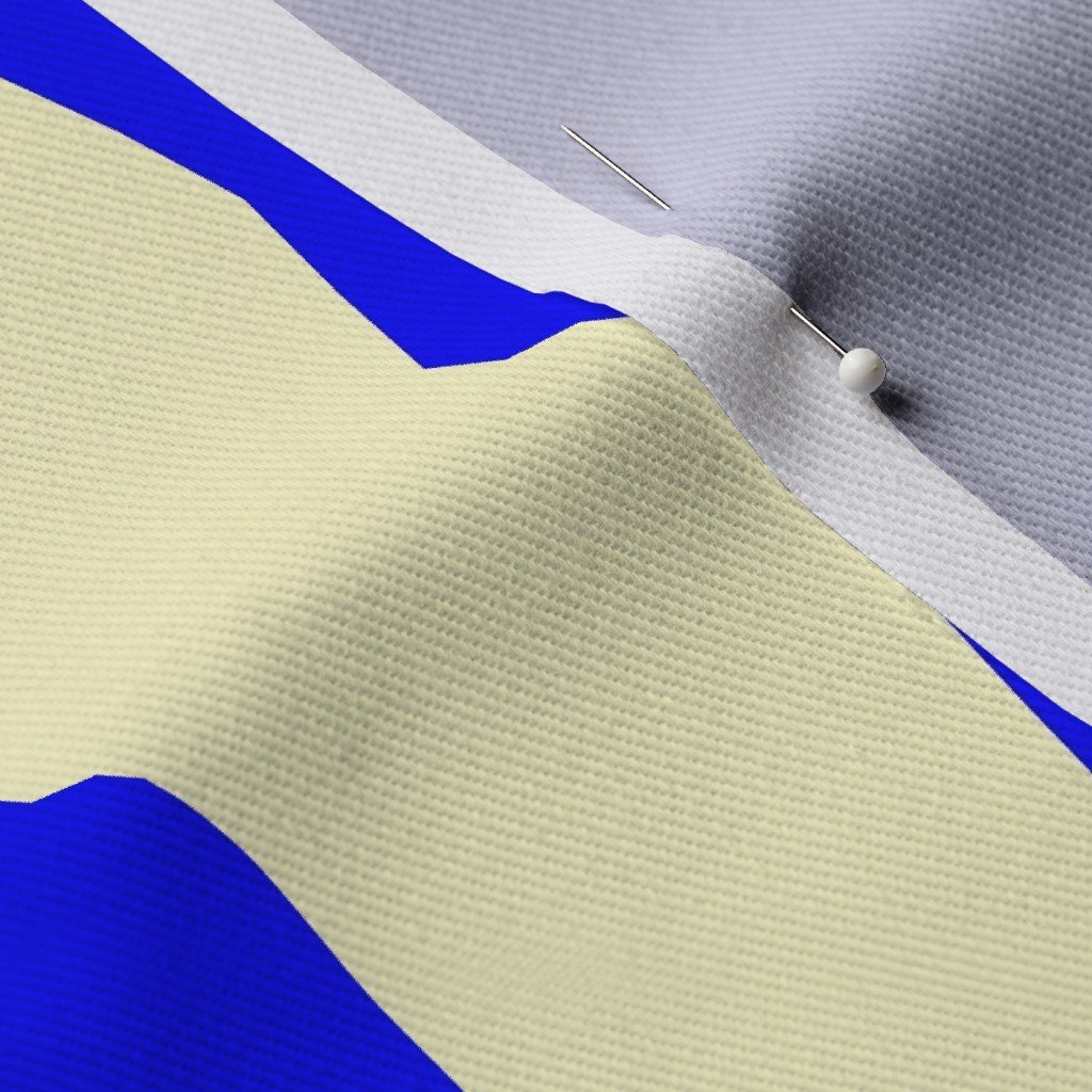Classic Blue and Cream White 2 Inch Vertical Stripes Fabric design fabric
