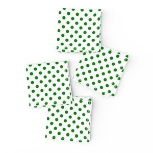 Green Spots on White 1 Inch Spacing Design Collection Home Decor Collection green polka dots napkins design