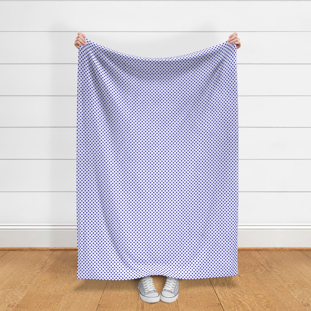 Blue Spots on White 1 Inch Spacing Fabric design fabric