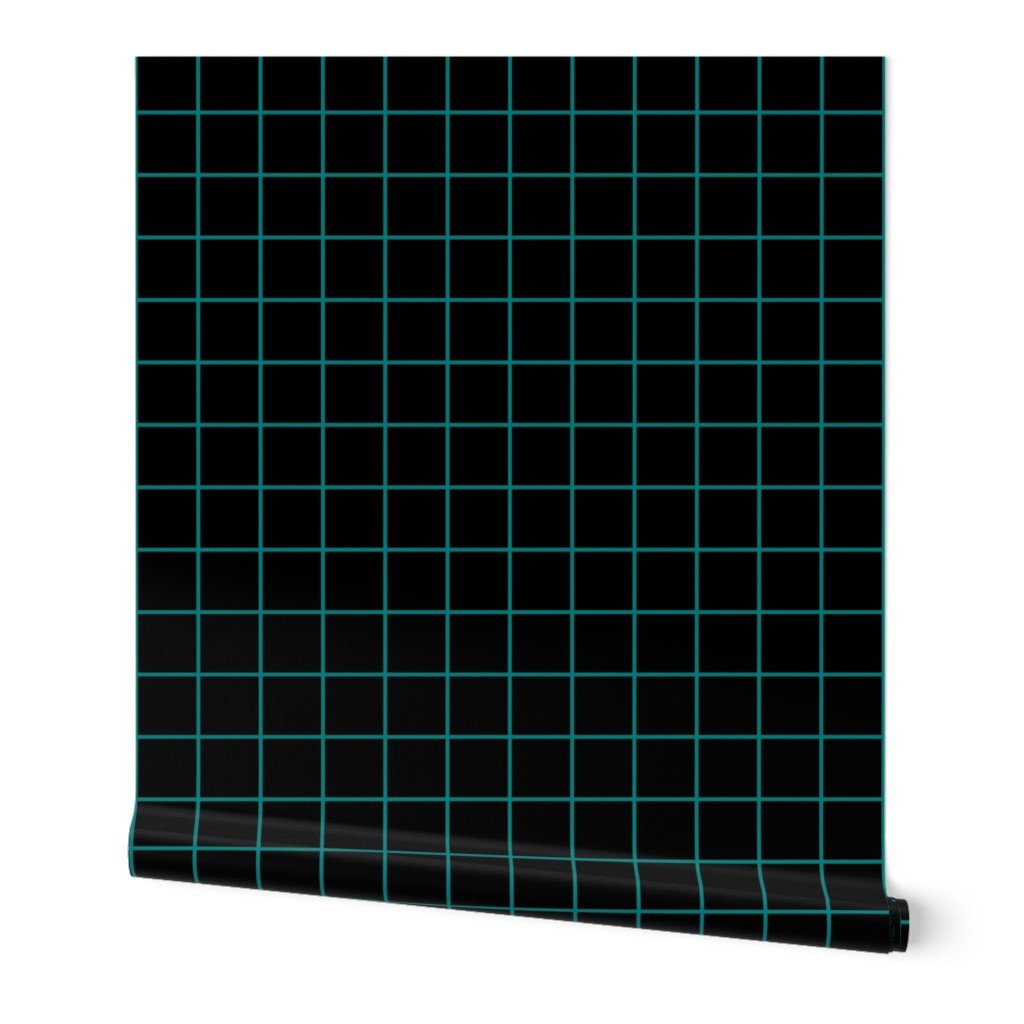 Teal and Black 2 Inch Grid Wallpaper black grid wallpaper