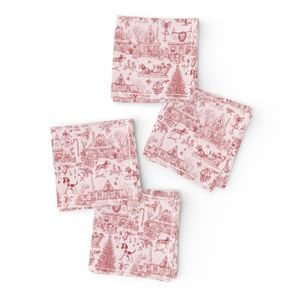 Christmas Dogs Toile Christmas Red Home Decor Collection Decor Collection christmas tree napkins design
