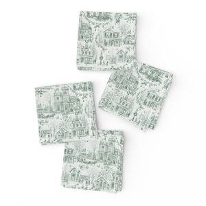 Victorian Christmas Village Toile Forest Green Home Styling Collection Home Decor Collection forest green napkins design
