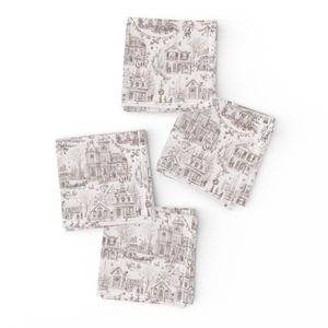 Victorian Christmas Village Toile Chocolate Brown Home Decor Collection Home Decor Collection christmas tree napkins design