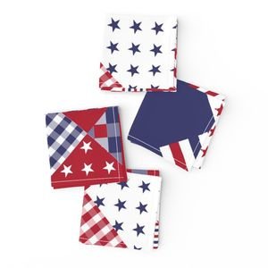USA Americana Patchwork Red White & Blue Quilt Patterns Decor Collection Interior Collection independence day napkins design