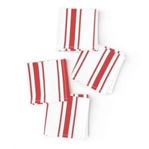 Mattress Ticking Wide Striped Pattern in Red and White Home Styling Collection Home Styling Collection red stripe napkins design
