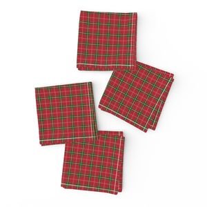 Christmas Berry Red and Green Tartan with Beige and White Lines Home Styling Collection Decor Collection christmas berry red napkins design