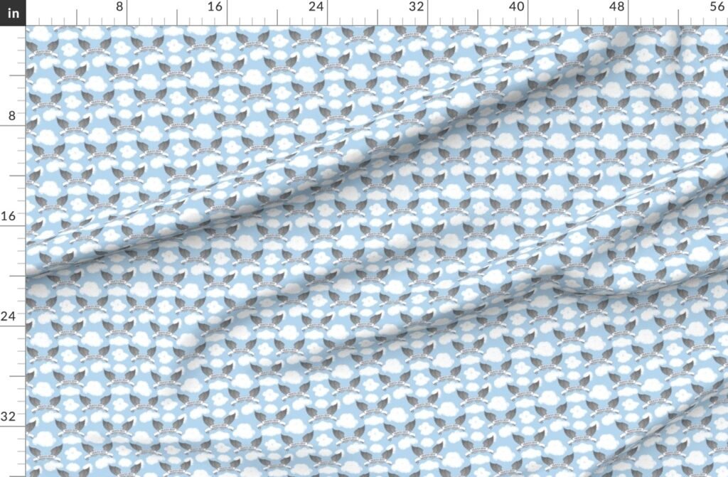 Blue Sky Heaven Sent Clouds Fabric design