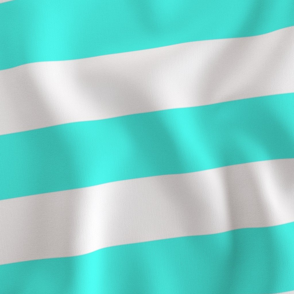 South Beach Art Deco Aqua Horizontal Tent Stripes Florida Colors of Fabric aqua ocean fabric