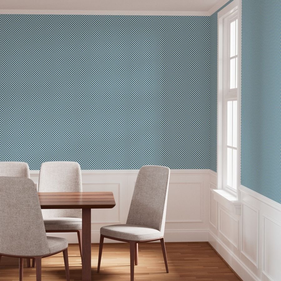 Cornflower Blue and Cream Checkerboard Squares Wallpaper cornflower blue wallpaper
