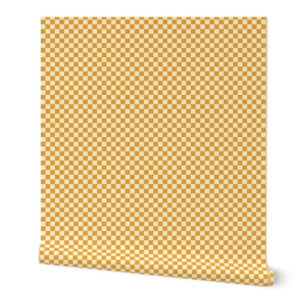 Harvest Gold and Cream Checkerboard Squares Wallpaper harvest gold wallpaper