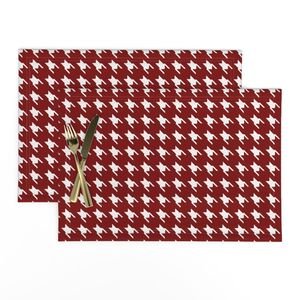 Large Dark Christmas Candy Apple Red Houndstooth Check Home Styling Collection Home Decor Collection candy red houndstoot placemat design