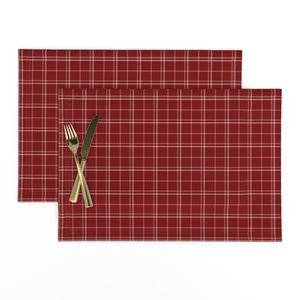 Dark Christmas Candy Apple Red Plaid Check with White Home Styling Collection Interior Collection red white check placemat design