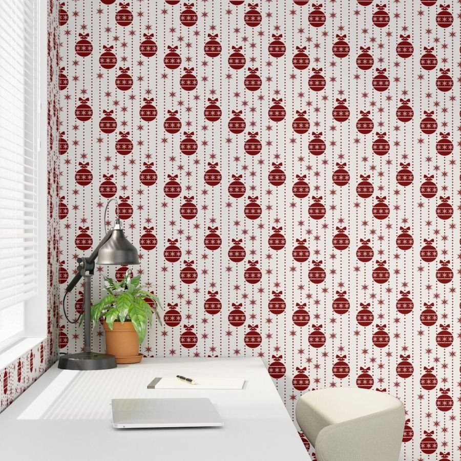 Large Dark Christmas Christmas Candy Apple Red Ball Ornaments Wallpaper red decorations wallpaper