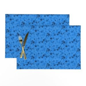 Classic Blue Pastel Watercolor Cherry Blossom Flowers and Vines Home Styling Collection Interior Collection pastel vines placemat design