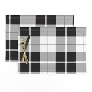 Black and White Large Celtic Check Home Styling Collection Home Decor Collection scottish tartan placemat design