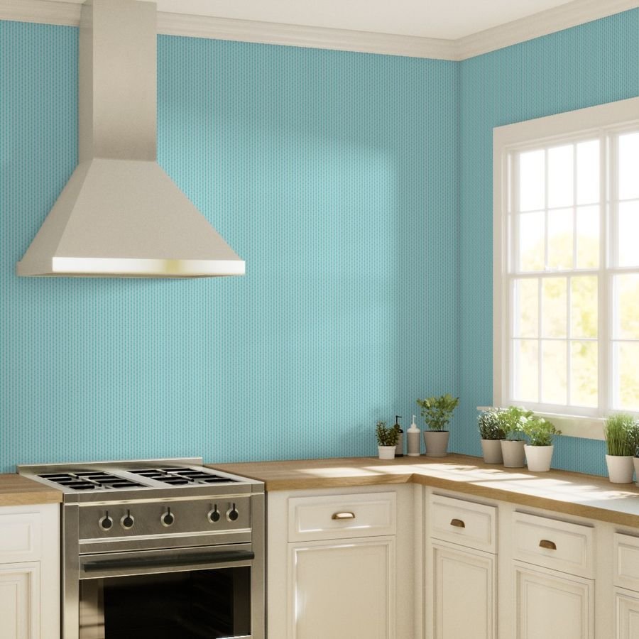 Puckered Seersucker-look Pin Stripes in Shades of Aqua Blue Wallpaper seersucker stripes wallpaper