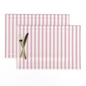 Small Vertical Nantucket Red Mattress Ticking Stripes on White Decor Collection Design Collection red on white placemat design