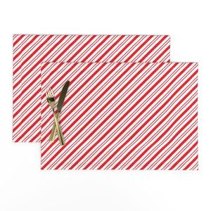 Small Classic Red Diagonal Christmas Candy Stripes Design Collection Interior Collection diagonal stripes placemat design