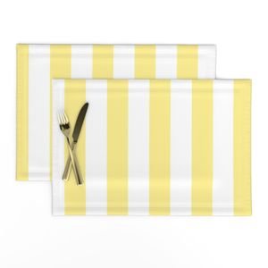 Buttermilk Yellow and White 2 Inch Vertical Cabana Stripes Decor Collection Home Decor Collection two inch stripe placemat design