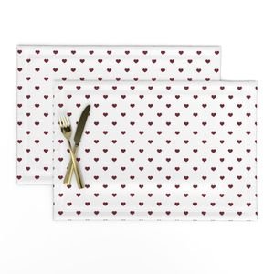 Mini Wine Color Valentines Polkadot Love Hearts on White Background Home Decor Collection Interior Collection hearts placemat design