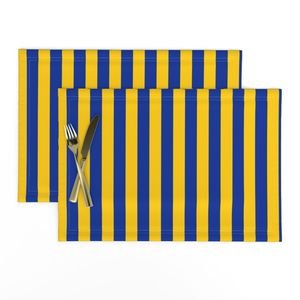 School Colors Vertical One Inch Stripe Blue and Gold Mairemont HS Interior Collection Home Styling Collection gold stripes placemat design