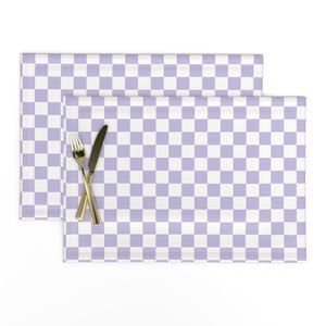 One Inch Checks in Springtime Lavender and White Home Decor Collection Home Styling Collection lavender white placemat design