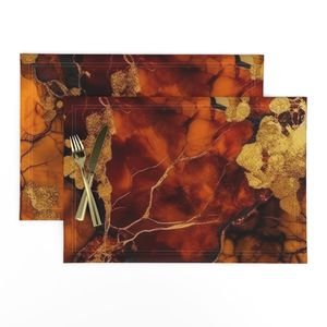 Amber and Gold Alcohol Ink 4 Interior Collection Home Styling Collection inky swirls placemat design