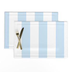 Merry Bright Pastel Blue and White Vertical 3 inch Big Top Circus Stripe Design Collection Decor Collection christmas stripes placemat design