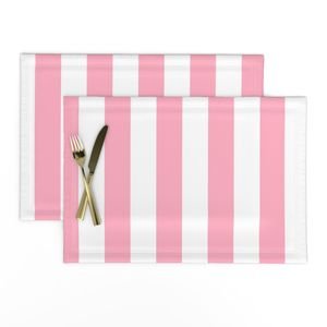 2 inch Wide Vertical Palm Beach Pink and White Cabana Stripes Home Styling Collection Home Decor Collection pink and white placemat design