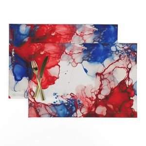 Red White and Blue Alcohol Ink American Patriotic Flag Colors Alcohol Ink Design Collection Home Styling Collection red and blue placemat design