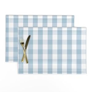 Sky Blue and White French Provincial Winter Gingham Check Home Styling Collection Interior Collection french style check placemat design