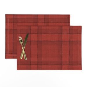 Red Vermillion Vintage Christmas Tartan Plaid Interior Collection Interior Collection red vermillion tarta placemat design