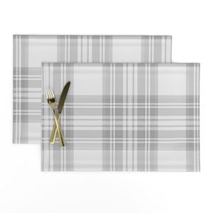 Ash Grey Cool Large Traditional Tartan Plaid Pattern Home Styling Collection Design Collection cool placemat design