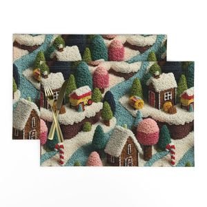 Gingerbread Crocheted Christmas Candy Land Village Home Decor Collection Interior Collection crochet placemat design