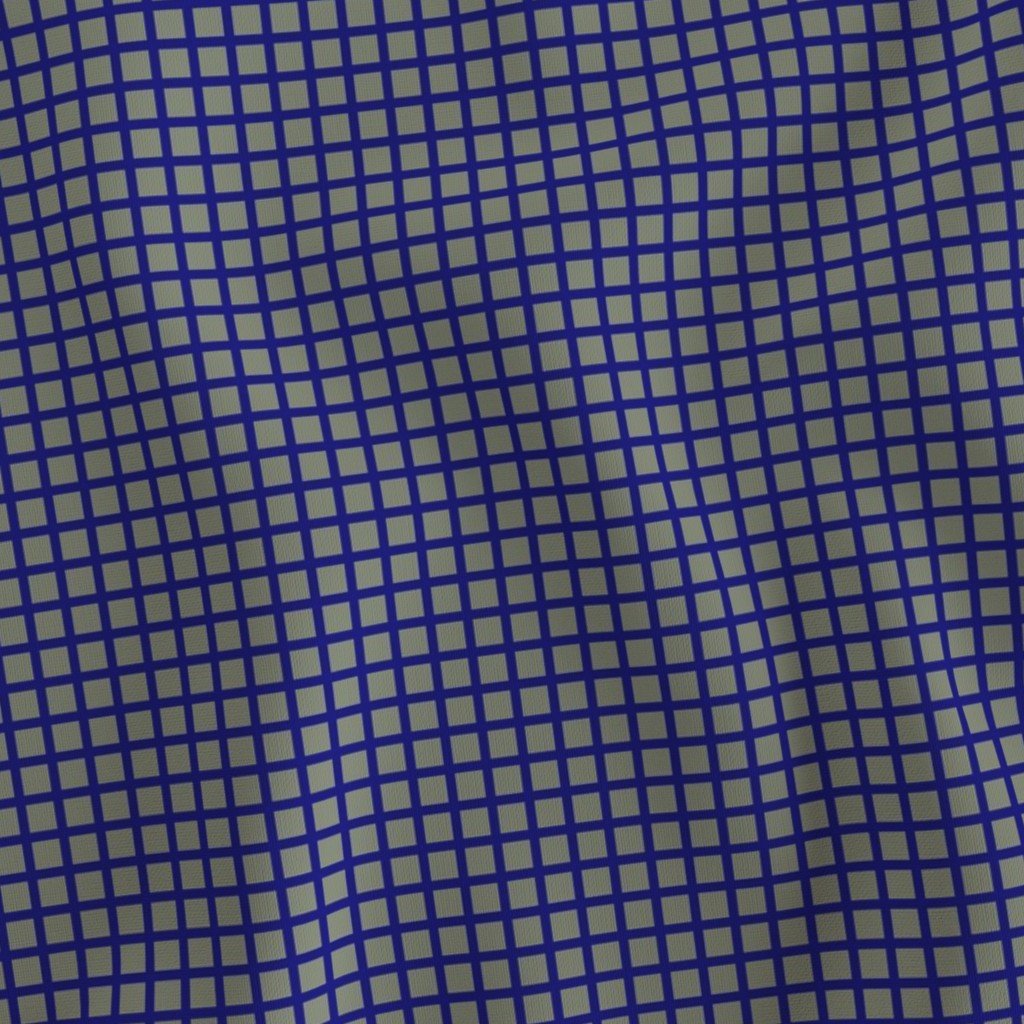 Modern Navy and Sage Green 1/2 Inch Grid Fabric cool tone fabric