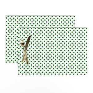 Green Spots on White 1 Inch Spacing Design Collection Home Decor Collection polka dot pattern placemat design