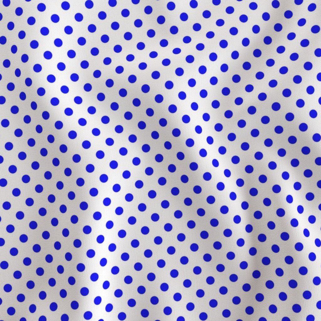 Blue Spots on White 1 Inch Spacing Fabric design fabric